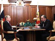 Встреча Владимира Путина и Рашида Темрезова. Фото: пресс-служба Президента РФ