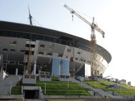 Строящийся стадион "Зенит-Арена" на Крестовском острове. 22 июня 2016