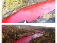 Красная река в Норильске