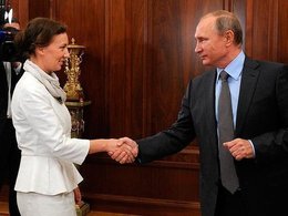 Владимир Путин и Анна Кузнецова Уполномоченный при Президенте по правам ребёнка