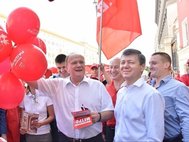 Предвыборная акция КПРФ "Галерея кандидатов" в центре Москвы. 24 августа 2016.