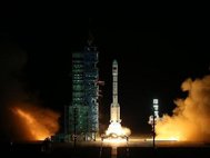 Запуск ракеты-носителя с китайской станцией «Тяньгун-2»