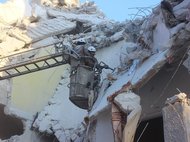 Разрушения от воздушного налета. Сирия, Идлиб, 2016 год.