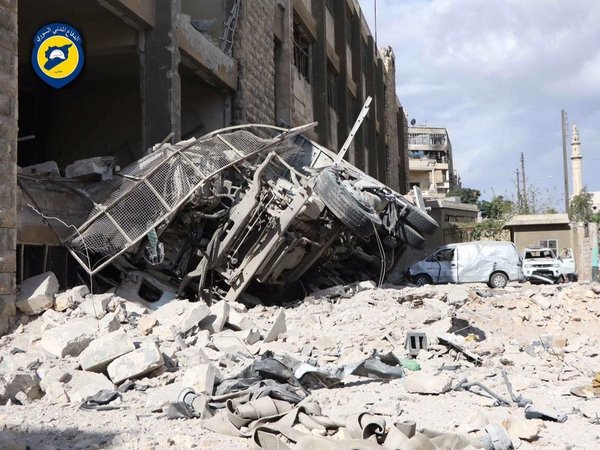 Последствия бомбардировок в Восточном Алеппо. 23 сентября 2016.