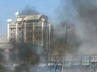 Российское посольство в Дамаске после обстрела.