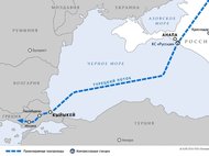 Схема планируемой трассы газопровода «Турецкий поток»