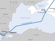 Схема планируемой трассы газопровода «Турецкий поток»