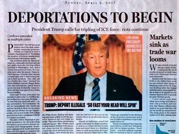 Скан американской газеты с выступлением Д.Трампа