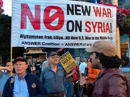 Антивоенная демонстрация против войны в Сирии