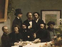 Угол стола. Анри Фантен-Латур, 1872. В левом углу - Верлен и Рембо