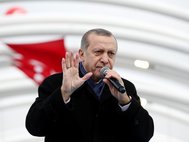 Реджеп Тайип Эрдоган на церемонии открытия тоннеля "Евразия" под Босфором 20 декабря 2016