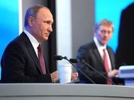 Президент РФ Владимир Путин на большой пресс-конференции 23 декабря