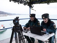 Поисковые работы в районе крушения Ту-154 в Сочи.