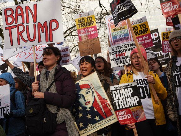 Акция протеста против визита Дональда Трампа в Лондон
