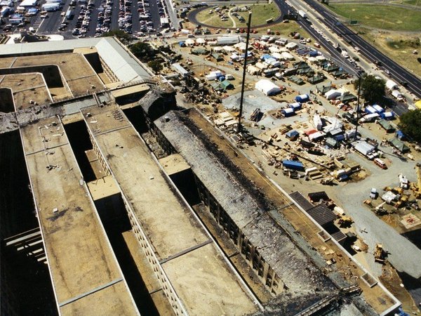 Снимок Пентагона после теракта 11 сентября 2001 года