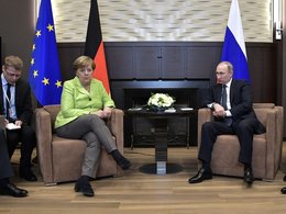 Встреча Ангелы Меркель и Владимира Путина в резиденции Бочаров ручей
