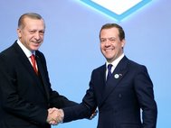 Дмитрий Медведев с президентом Турции Реджепом Тайипом Эрдоганом