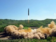 Запуск баллистической ракеты в КНДР, июль 2017