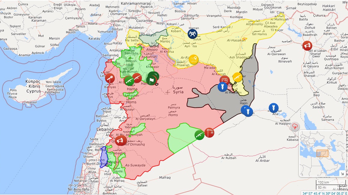 Обзор карты сирии сегодня. Сирия с кем граничит на карте. Карта Сирии и соседних государств.