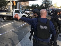 Полиция на месте теракта в Нижнем Манхэттене