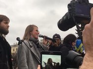 Ксения Собчак на митинге в защиту Европейского университета