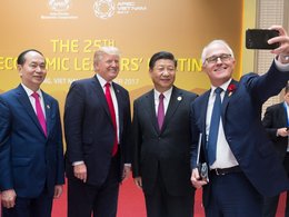 Дональд Трамп с президентом СРВ Чан Дай Куангом и председателем КНР Си Цзиньпином