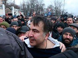 М.Саакашвили после освобождения сторонниками