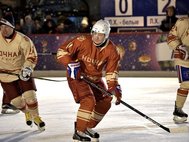 Владимир Путин в матче «Ночной хоккейной лиги»