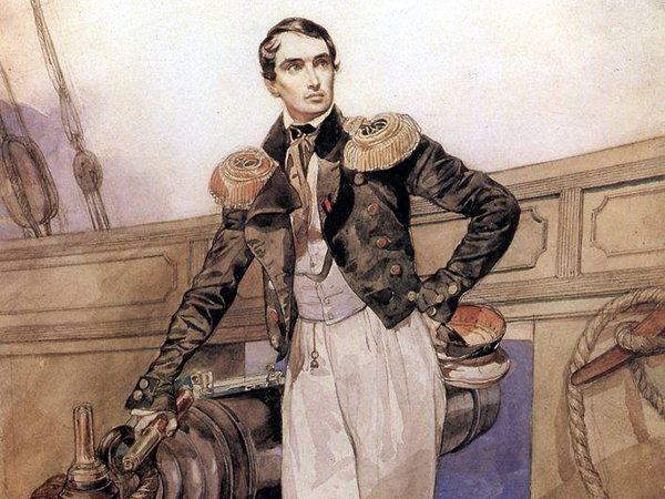 Карл Брюллов. Портрет В.А. Корнилова на борту брига «Фемистокл». 1835г.