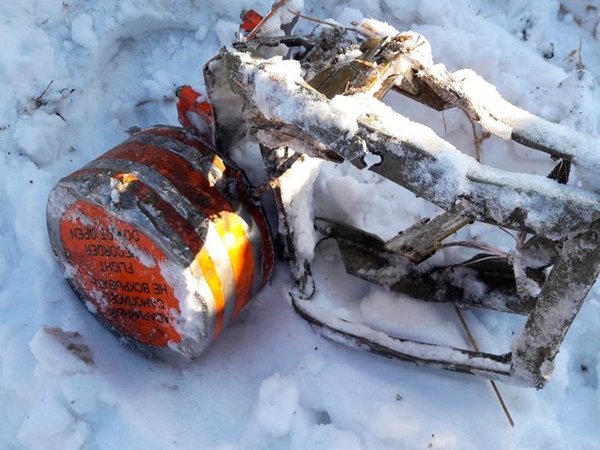 Бортовой аварийный самописец, найденный на месте крушения самолета Ан-148 в Подмосковье