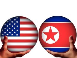 Флаги Северной Кореи и США