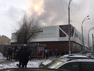 Кадр с пожара в торговом центре "Зимняя вишня" 