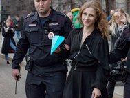 Задержание Марии Алехиной на акции против блокировки Telegram