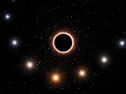 Прохождение звезды S2 вблизи сверхмассивной черной дыры в центре Млечного Пути в представлении художника. Когда звезда приближается к черной дыре, очень сильное гравитационное поле заставляет излучение звезды немного покраснеть