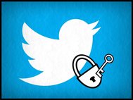 Логотип Twitter под замком