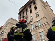 Последствия пожара в Москве на ул. Никитская 12