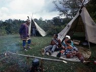 Удэгейцы. Приморский край, посёлок Красный Яр, праздник народов Севера. 1991 год