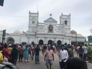 Место взрыва в Шри-Ланке