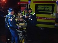 Эвакуация вертолетом пострадавшей при возгорании самолета в аэропорту Шереметьево