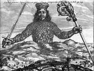 Фрагмент титульного листа книги «Левиафан» Томаса Гоббса, 1651 г.