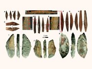 Наконечники стрел (A-H) и скребки (I-K)