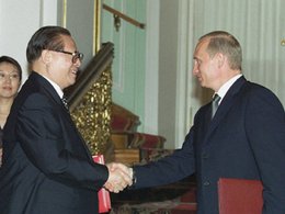Владимир Путин и Цзянь Цзэмин, 2000 год