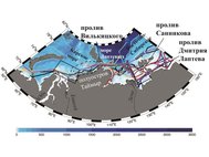 Карта района работ и маршруты экспедиций, данные которых использовались для исследования переноса пресной воды в Арктике