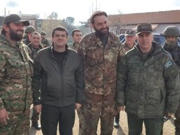 Президент Нагорно-Карабахской республики Араик Арутюнян и командующий российскими миротворцами Рустам Мурадов