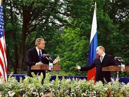 Встреча Владимира Путина и Джорджа Буша в Словении