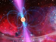 Рентгеновский пульсар — аккрецирующая нейтронная звезда с магнитным полем — в представлении художника
