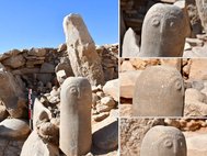 Стелы с вырезанными на них человеческими лицами