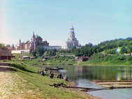 Вид на монастырь с реки, 1910 год. Фото Сергея Прокудина-Горского