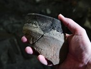 Фрагмент керамики, обнаруженный при раскопках в Гданьске