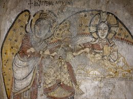 Нубийский царь, поклоняющийся Христу в покровительственных объятиях архангела Михаила
